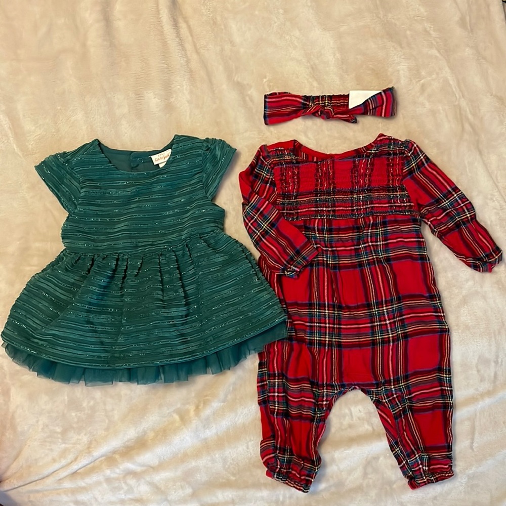 Christmas Holiday Red Plaid Bundle | 6-9 & 6-12 mos